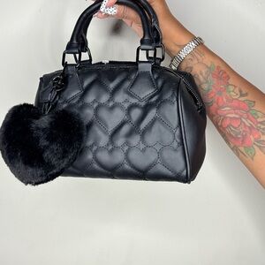 Betsey Johnson Black Heart Mini Bag